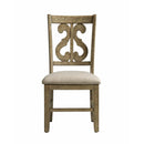  Elements International Stone DST350SC Swirl Back Side Chair - Grey IMAGE 2