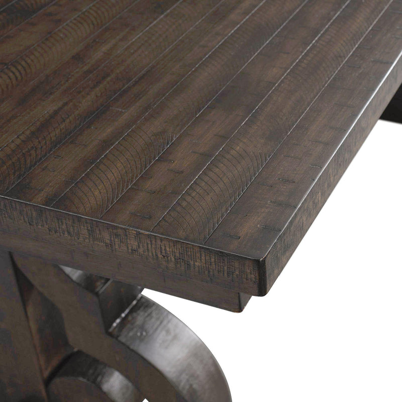  Elements International Stone DST190CDTB Counter Height Dining Table - Smokey Walnut IMAGE 6