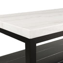  Elements International Marcello CML100CTE White Marble Rectangle Coffee Table IMAGE 3