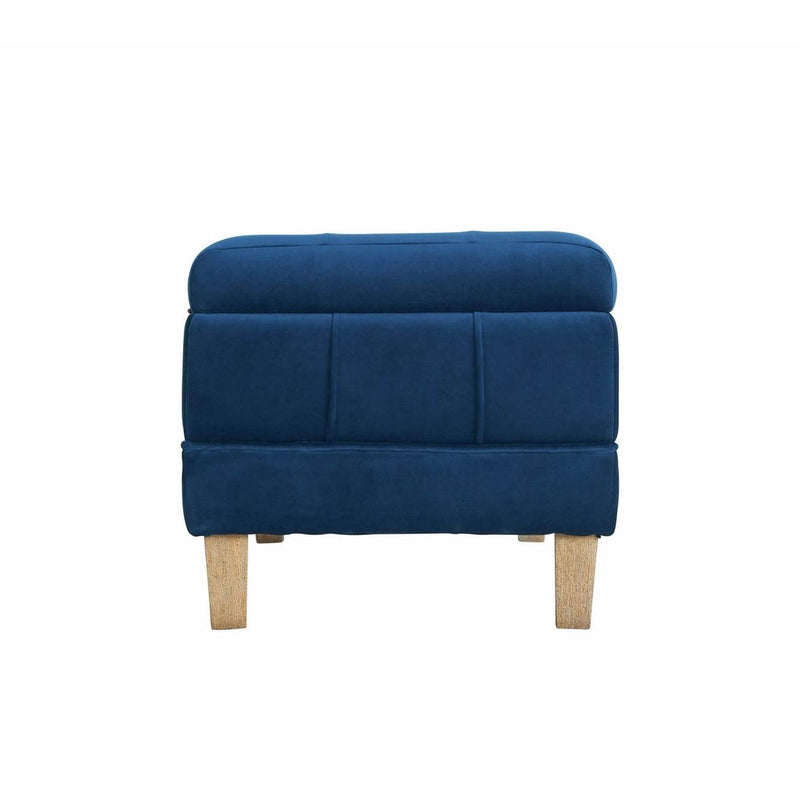  Elements International Crosby Tufted Storage Ottoman - Cobalt IMAGE 5
