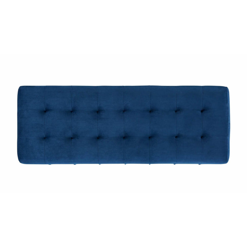 Elements International Crosby Tufted Storage Ottoman - Cobalt IMAGE 7