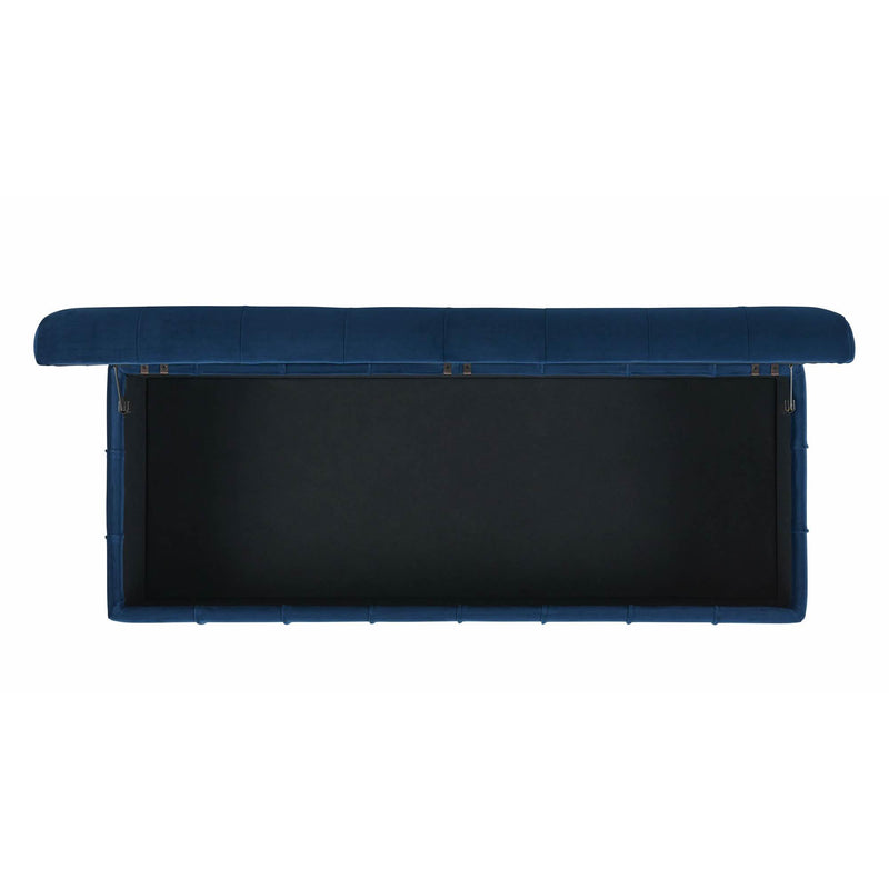  Elements International Crosby Tufted Storage Ottoman - Cobalt IMAGE 8