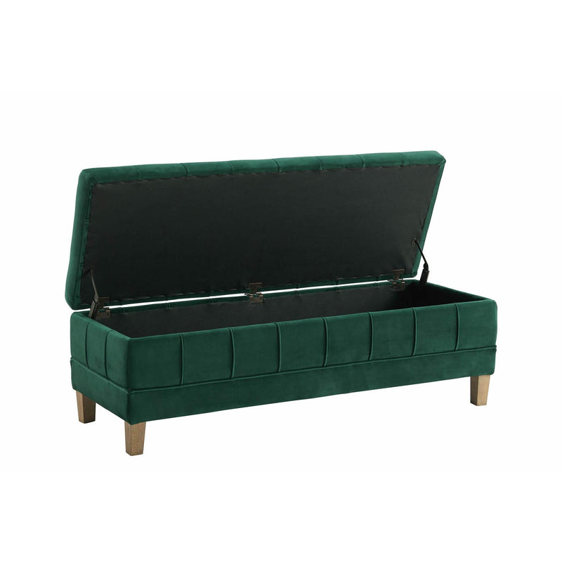  Elements International Crosby Tufted Storage Ottoman - Evergreen IMAGE 2