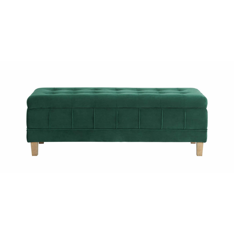  Elements International Crosby Tufted Storage Ottoman - Evergreen IMAGE 3