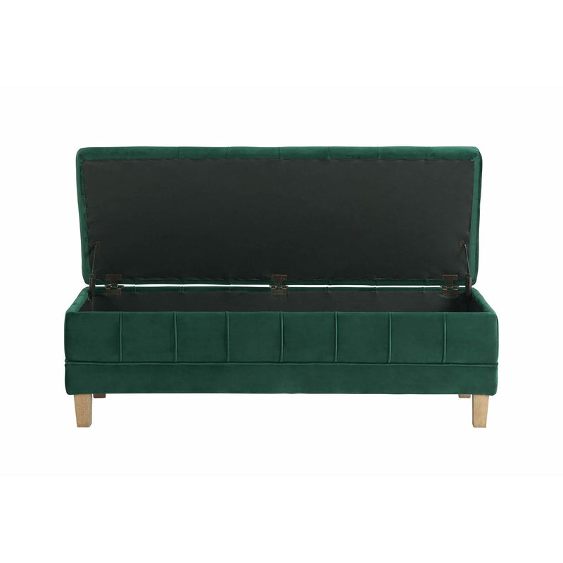  Elements International Crosby Tufted Storage Ottoman - Evergreen IMAGE 4