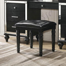 New Classic Furniture Valentino BA9698B Vanity Stool - Black IMAGE 1