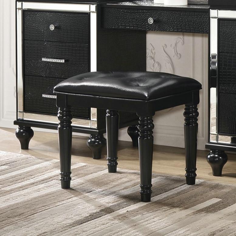 New Classic Furniture Valentino BA9698B Vanity Stool - Black IMAGE 1