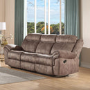 Acme Furniture Zubaida 55021 Glider Loveseat with Console - Two Tone Chocolate IMAGE 1