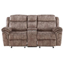Acme Furniture Zubaida 55021 Glider Loveseat with Console - Two Tone Chocolate IMAGE 3