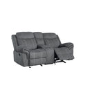 Acme Furniture Zubaida 55026 Glider Loveseat with Console - Two Tone Grey IMAGE 3