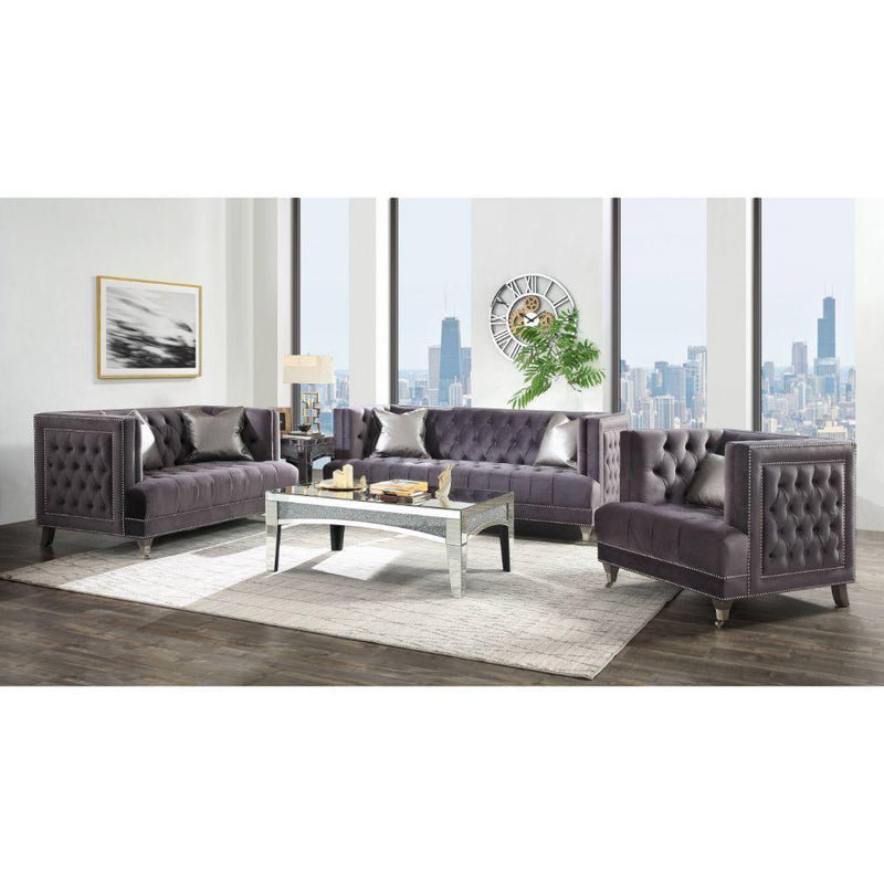 Acme Furniture Hegio 55266 Loveseat with 2 Pillows IMAGE 5