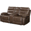 Acme Furniture Aashi 55421 Motion Loveseat with Console - Brown IMAGE 2