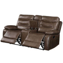 Acme Furniture Aashi 55421 Motion Loveseat with Console - Brown IMAGE 3