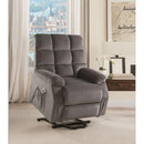 Acme Furniture Ipompea 59263 Recliner With Power Lift & Massage - Gray Velvet IMAGE 2