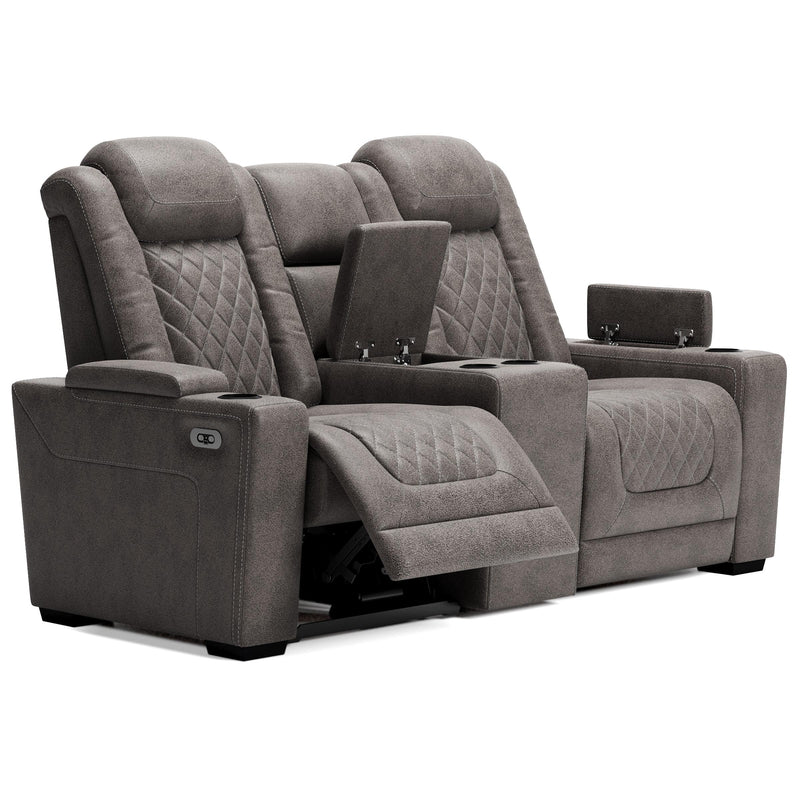  Signature Design by Ashley HyllMont 9300318 Power Reclining Loveseat with Console and Adjustable Headrest IMAGE 3