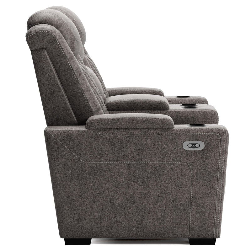  Signature Design by Ashley HyllMont 9300318 Power Reclining Loveseat with Console and Adjustable Headrest IMAGE 4