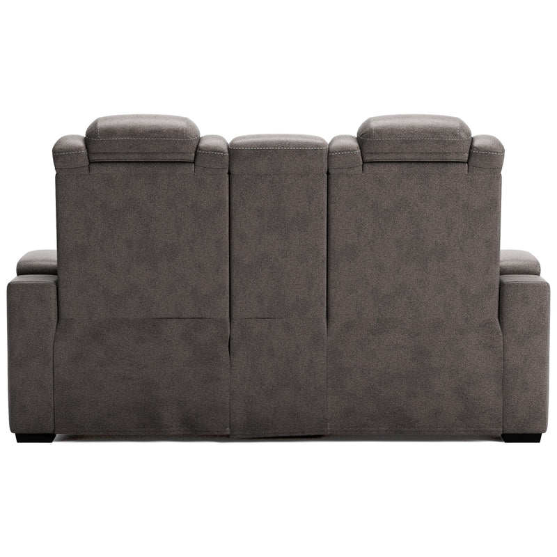  Signature Design by Ashley HyllMont 9300318 Power Reclining Loveseat with Console and Adjustable Headrest IMAGE 5