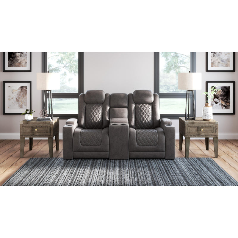  Signature Design by Ashley HyllMont 9300318 Power Reclining Loveseat with Console and Adjustable Headrest IMAGE 6