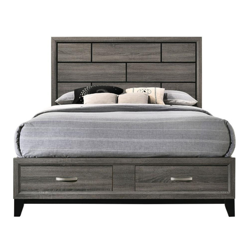 Acme Furniture Valdemar 27060Q Queen Panel Bed with Storage IMAGE 2