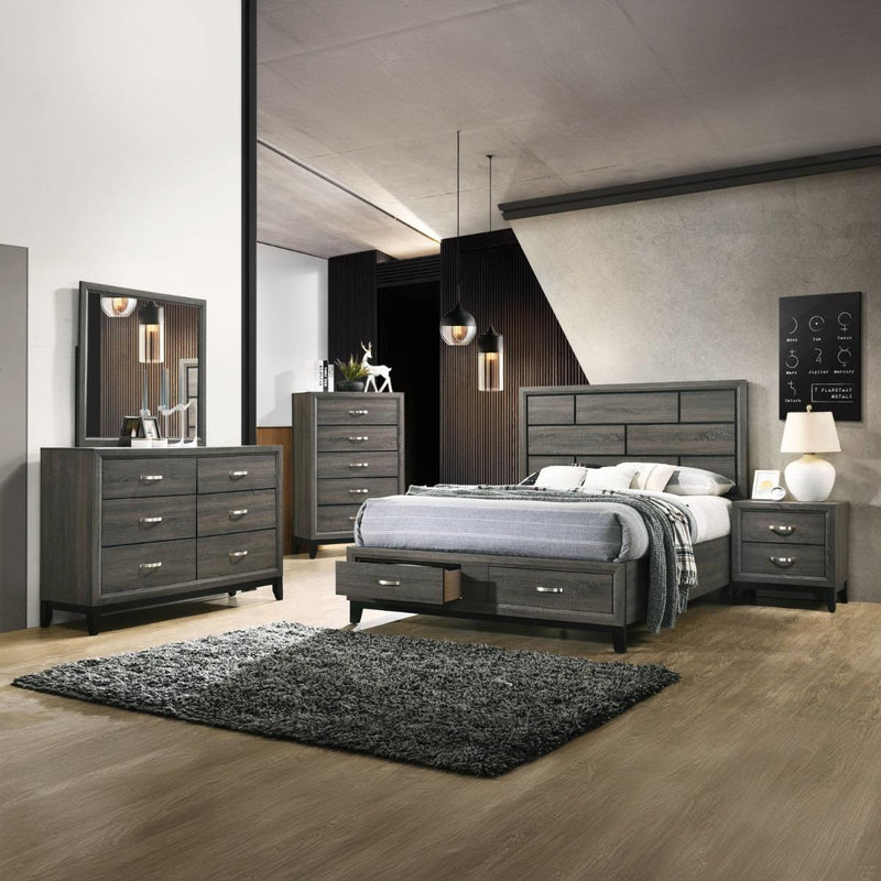 Acme Furniture Valdemar 27060Q Queen Panel Bed with Storage IMAGE 4