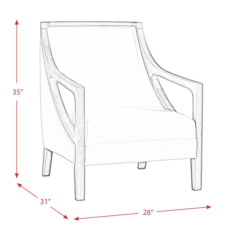  Elements International Hopkins UHK526102E Accent Chair - Charcoal/White Wash IMAGE 11