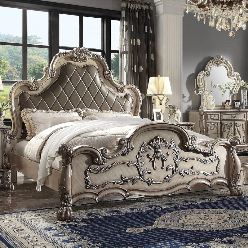 Acme Furniture Dresden 28167EK King Bed - Vintage Bone White IMAGE 5