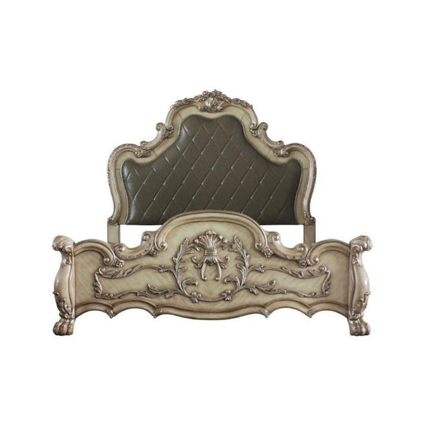 Acme Furniture Dresden 28170Q Queen Bed - Vintage Bone White IMAGE 1