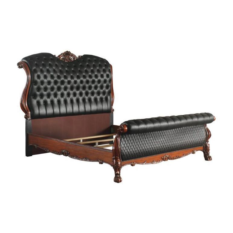 Acme Furniture Dresden 28224CK California King Bed - Cherry Oak and PU IMAGE 2