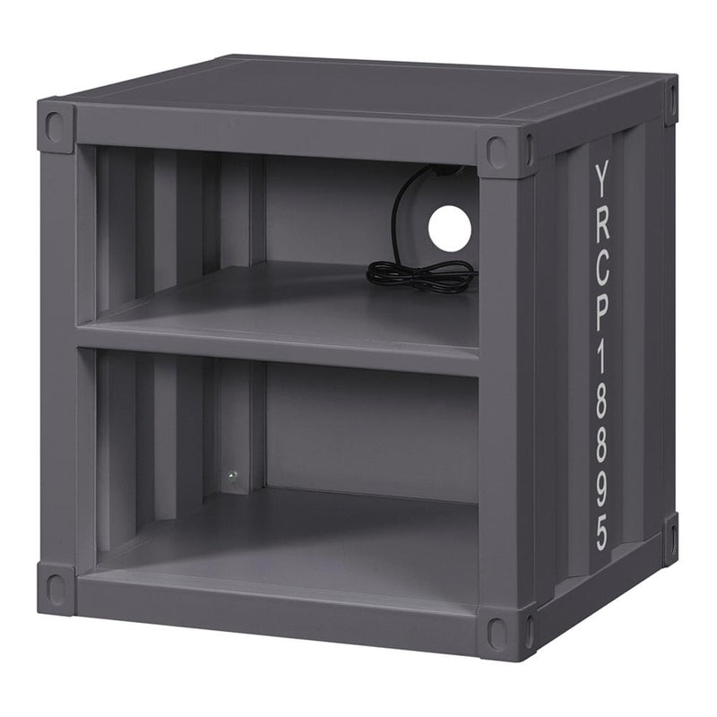 Acme Furniture Cargo 35922 Nightstand with USB Port - Gunmetal IMAGE 2