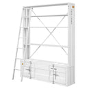 Acme Furniture Cargo 39882 Bookshelf & Ladder - White IMAGE 2