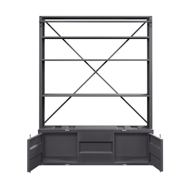 Acme Furniture Cargo 39887 Bookshelf & Ladder - Gunmetal IMAGE 3