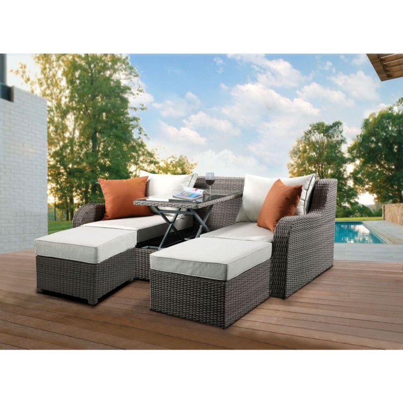 Acme Furniture Salena 45010 Patio Sectional & 2 Ottomans IMAGE 1