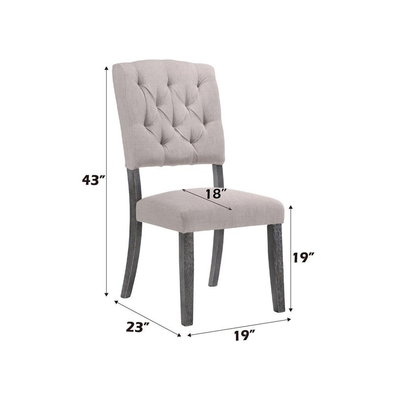 Acme Furniture Bernard 66192 Side Chair - Weathered Grey IMAGE 2