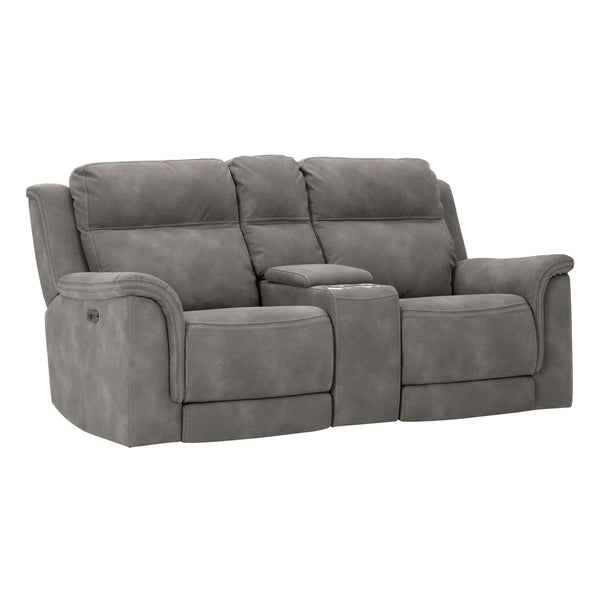  Signature Design by Ashley Next-Gen DuraPella 5930118 Power Reclining Loveseat with Console and Adjustable Headrest IMAGE 1