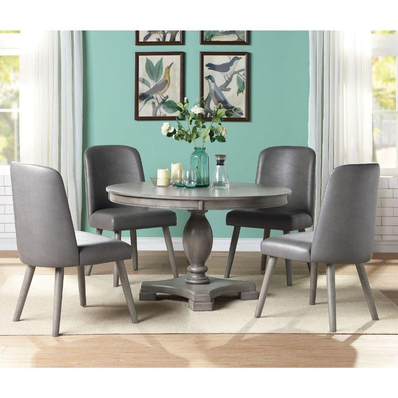 Acme Furniture Waylon 72205 Round Dining Table - Grey Oak IMAGE 4