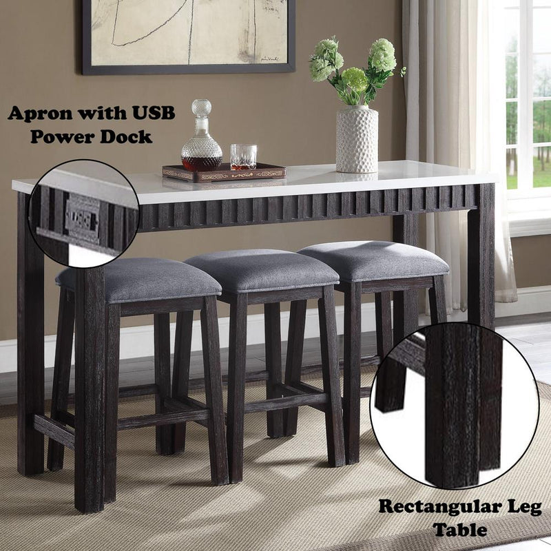 Acme Furniture Necalli 72930 4PC Pack Counter Height Table Set IMAGE 3