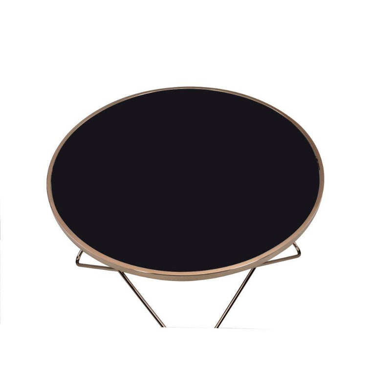 Acme Furniture Valora 81830 Coffee Table - Champagne & Black Glass IMAGE 2