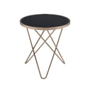 Acme Furniture Valora 81832 End Table - Champagne & Black Glass IMAGE 1