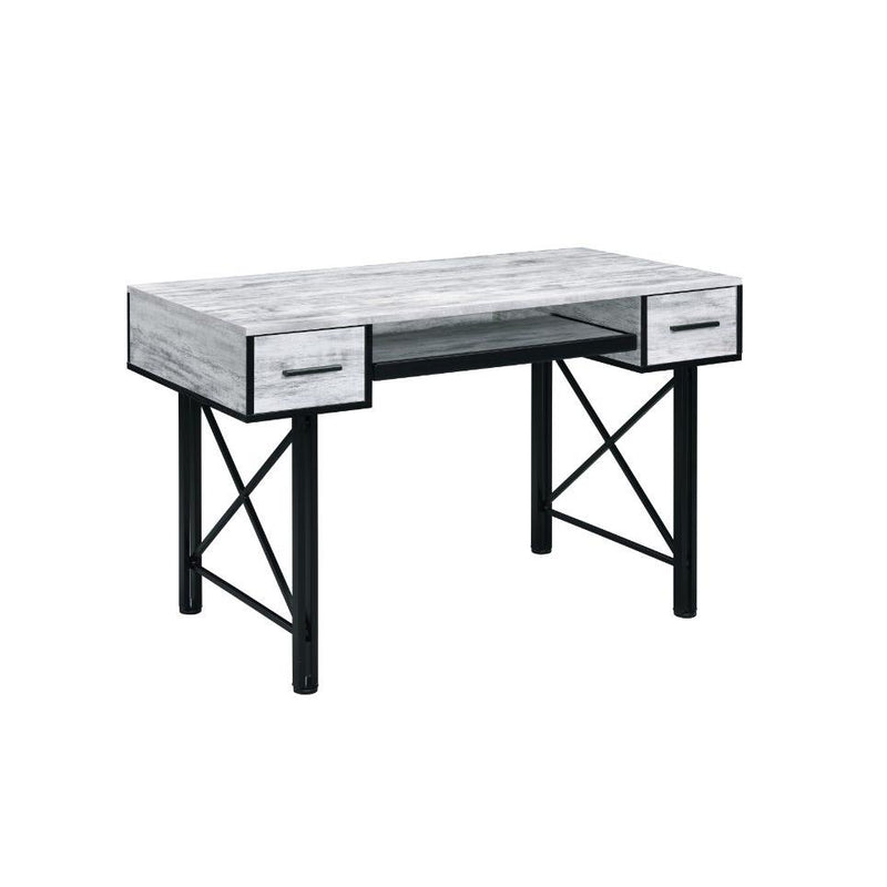 Acme Furniture 92797 Computer Desk - Antique White & Black IMAGE 1