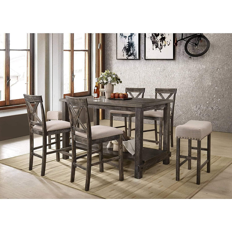 Acme Furniture Martha II 73830 Counter Height Table - Weathered Gray IMAGE 4