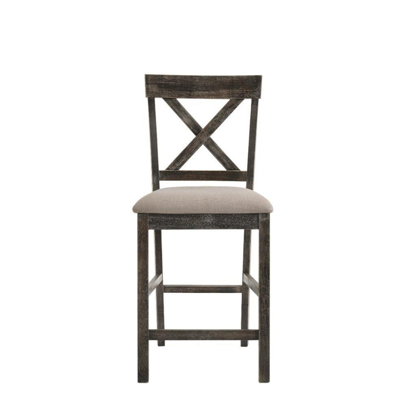 Acme Furniture Martha II 73832 Counter Height Chair - Tan Linen & Weathered Gray IMAGE 2
