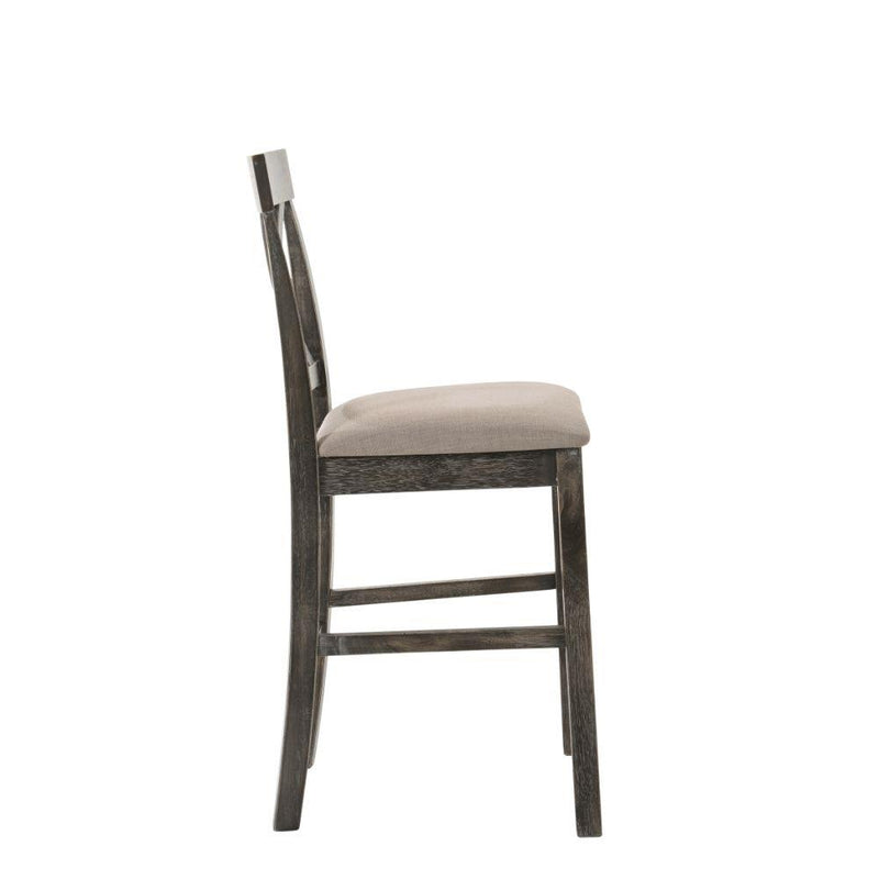 Acme Furniture Martha II 73832 Counter Height Chair - Tan Linen & Weathered Gray IMAGE 3