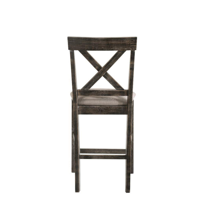 Acme Furniture Martha II 73832 Counter Height Chair - Tan Linen & Weathered Gray IMAGE 4