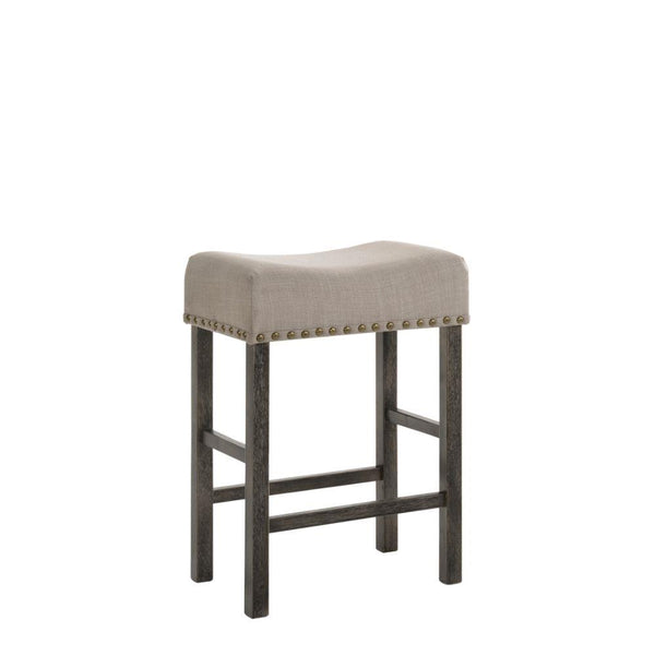 Acme Furniture Martha II 73833 Counter Height Stool - Tan Linen & Weathered Gray IMAGE 1