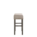 Acme Furniture Martha II 73833 Counter Height Stool - Tan Linen & Weathered Gray IMAGE 3