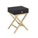 Acme Furniture Coleen 82296 Side Table - Black & Brass IMAGE 1