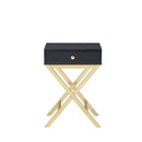 Acme Furniture Coleen 82296 Side Table - Black & Brass IMAGE 2
