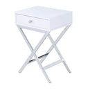 Acme Furniture Coleen 82696 Side Table - White & Chrome IMAGE 1
