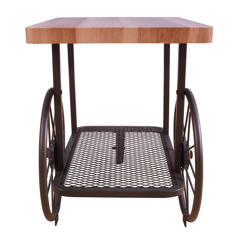 Acme Furniture Francie 82862 End Table - Oak & Antique Gray IMAGE 4