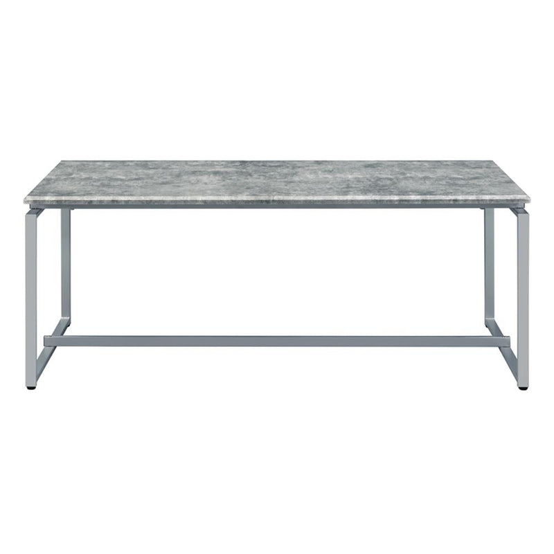 Acme Furniture Jurgen 83235 3 pc Coffee & End Set - Faux Concrete & Silver IMAGE 4